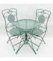 ANTIQUE GREEN METAL BISTRO SET
