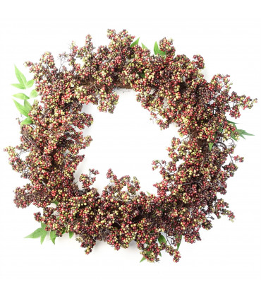 55cm Artificial Hanging Black Berry Wreath