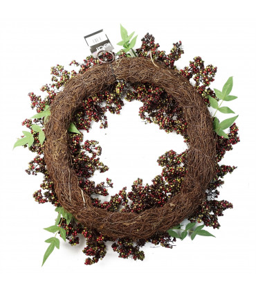 55cm Artificial Hanging Black Berry Wreath