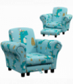 AIYAPLAY 2 Piece Kids Sofa Set with Dinosaur Design, for Nursery, Blue