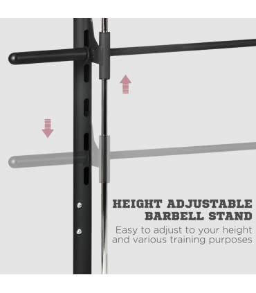 HOMCOM Adjustable Squat Rack with Pull Up Bar and Barbell Bar for Home Gym