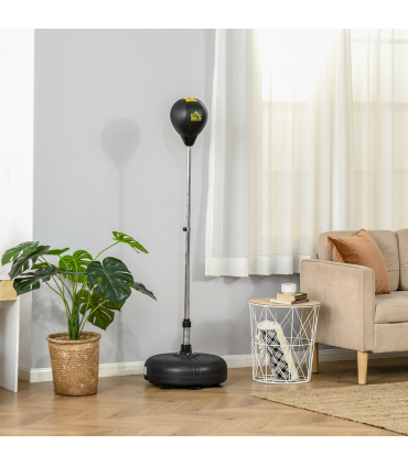 HOMCOM Punching Bag with Stand Boxing Bag Set with Adjustable Height Black, Gold