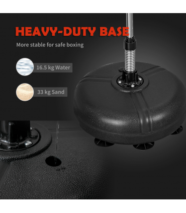 HOMCOM Punching Bag with Stand Boxing Bag Set with Adjustable Height Black, Gold