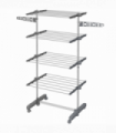 HOMCOM 4-Tier Large Clothes Airer Stainless Steel Clothes Drying Rack Grey