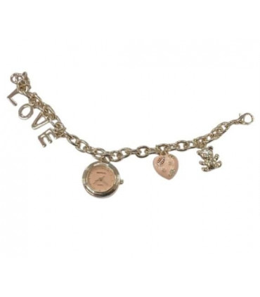 Imperial Ladies Girls Mini Dial with Hanging LOVE Charms on Bracelet Strap Watch Gift Set IMP753(AL) - CLEARANCE NEEDS RE-BATTERY