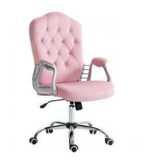 Vinsetto Home Office Chair with Adjustable Height Tilt Function Pink