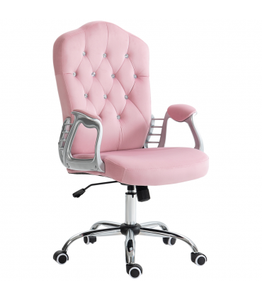 Vinsetto Home Office Chair with Adjustable Height Tilt Function Pink