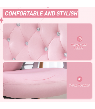 Vinsetto Home Office Chair with Adjustable Height Tilt Function Pink