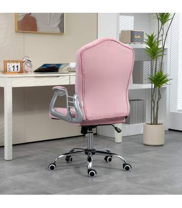 Vinsetto Home Office Chair with Adjustable Height Tilt Function Pink