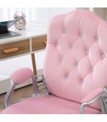 Vinsetto Home Office Chair with Adjustable Height Tilt Function Pink