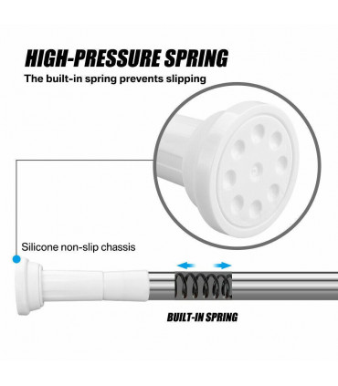 Heavy Duty Extendable Telescopic Shower Curtain Pole Rail Rod Bath Door Window