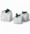 3pcs 7in-6in-5in White Gift Box Garden Gift Box Decoration