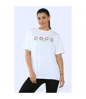 Ladies Coco Paris  Printed Short Sleeve T-Shirt Top