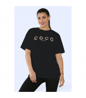 Ladies Coco Paris  Printed Short Sleeve T-Shirt Top