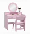 AIYAPLAY Kids Dressing Table Set w/ Stool, Mirror, Drawers - Pink