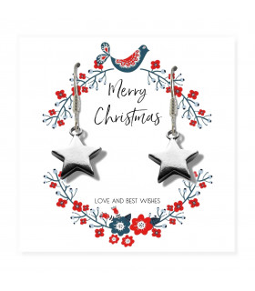 Christmas Star Earrings & Gift Card