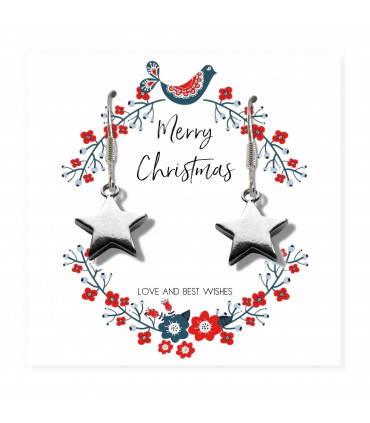 Christmas Star Earrings & Gift Card