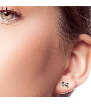 Bow Silver Stud Earrings