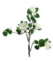 60cm Flower Foliage Spray - White