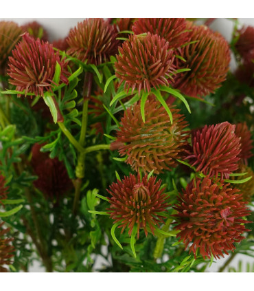 55cm Craspedia Stem Red Artificial