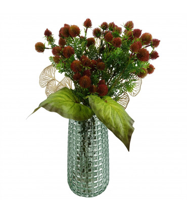 55cm Craspedia Stem Red Artificial