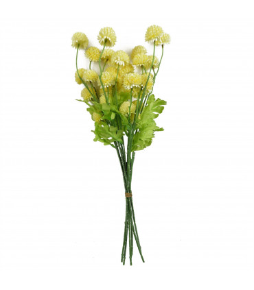 50cm Dahlia Pompom Yellow Artificial Stem