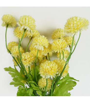 50cm Dahlia Pompom Yellow Artificial Stem