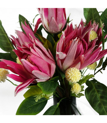 50cm Dahlia Pompom Yellow Artificial Stem