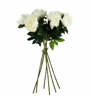 80cm Artificial White Peony Stem