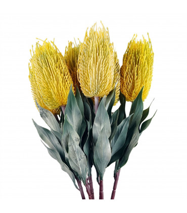 75cm Banksia Menziesii Yellow Flower Stem Artificial