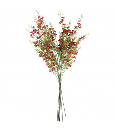 100cm Artificial Foliage with Small Flowers - Red