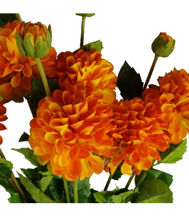 75cm Artificial Dahlia PomPom Flowers Orange
