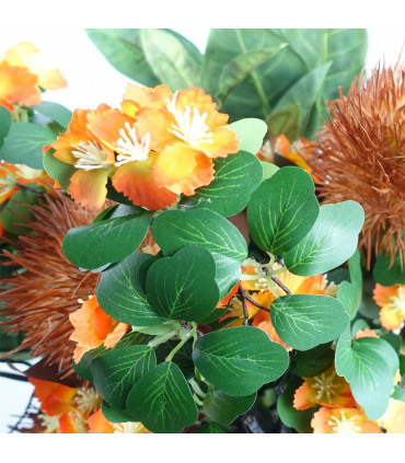 60cm Flower Foliage Spray - Orange