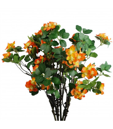 60cm Flower Foliage Spray - Orange