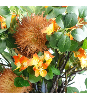 60cm Flower Foliage Spray - Orange