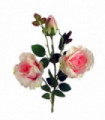 80cm Artificial Pink Rose Stem - 3 flowers