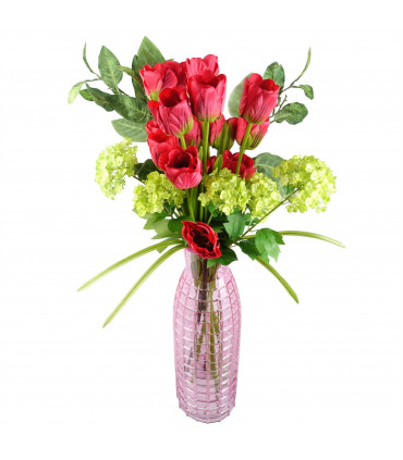 80cm Artificial Tulip Red Stem