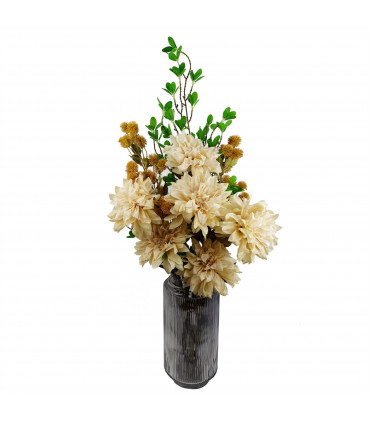 55cm Dahlia Flower Stem - Dusty Cream