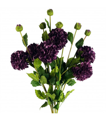 75cm Artificial Dahlia PomPom Flowers Purple