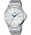 Lorus Mens Dated White Sunray Dial Stainless Steel Bracelet Watch RH997KX9 BRAND NEW BUT NEEDS BATTERY