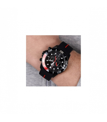Lorus Mens Sports Chronograph Dated Black Dial Black Rubber Strap Watch RT347JX9 BRAND NEW BUT NEEDS BATTERY