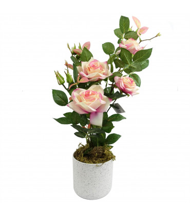 50cm Artificial Pink Rose Plant