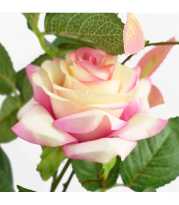 50cm Artificial Pink Rose Plant