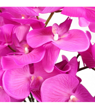 85cm Artificial Deluxe Bush Orchid - Dark Pink with Black Pot