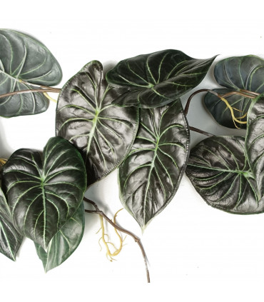 120cm Artificial Hanging Trailing Plant Alocasia Dragon Scale Dark