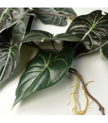 120cm Artificial Hanging Trailing Plant Alocasia Dragon Scale Dark