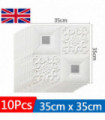 10Pcs 3D Tile Brick Wall Sticker Soft Self-adhesive Waterproof Foam Panel Decal