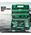 46PCS 1/4" Ratchet Wrench Combination Socket Tool Set Kit Auto Car Repair Tools