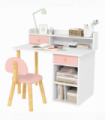 AIYAPLAY Kids Desk and Chair Set for Studying, Reading and Drawing - Pink
