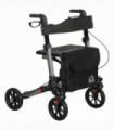 HOMCOM 4 Wheel Rollator Walker,  Adjustable Mobility Walker with Bag, Silver
